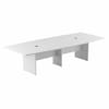 Bush Business Furniture 120W x 48D Boat Shaped Conference Table W/ Wood Base in White 99TB12048WHK